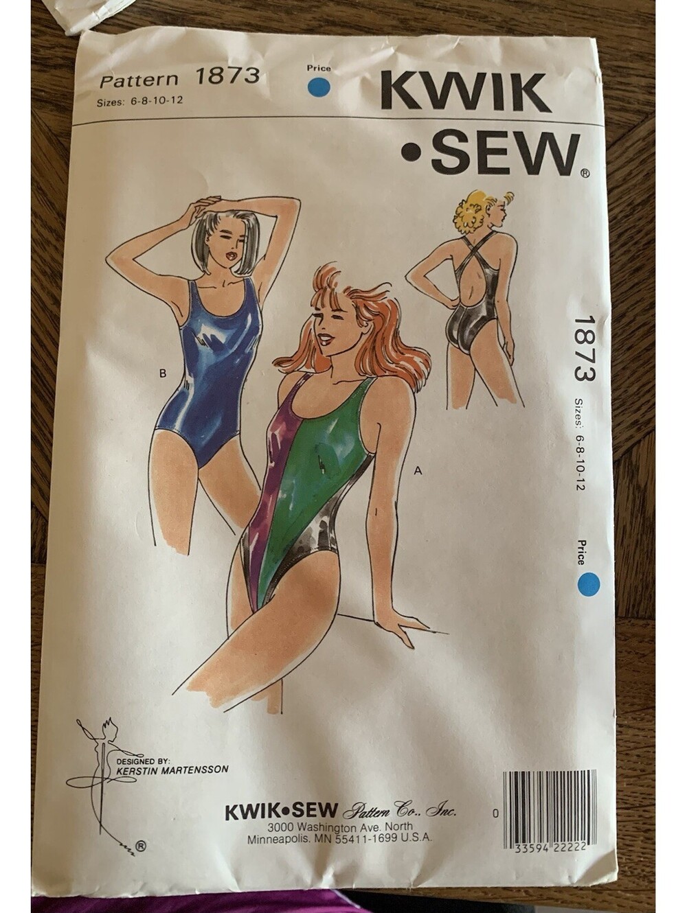 Kwik Sew 1873 Misses Swimsuits Pattern Vtg 1980s Sz 6-8-10-12 Uncut